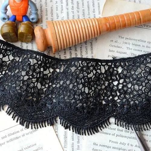 

Hot sale Lace accessories Black water soluble lace flowers eyelash 7 cm wide H0703