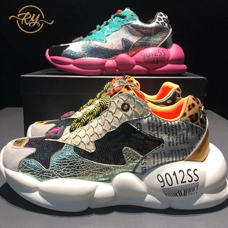 

RY-RELAA womens sneakers shoes 2018 fashion off white shoes womens designer shoes Genuine Leather ins style women casual shoes