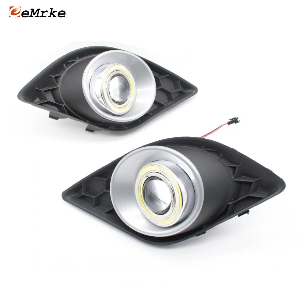 

Car Styling For Skoda Fabia TSI LED COB Angel Eyes DRL Yellow Signal Light H11 Halogen / Xenon Fog Lights with Projector Lens