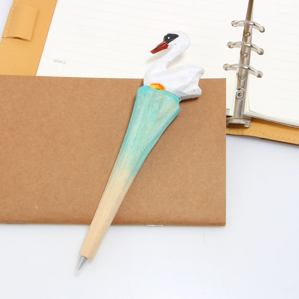 1pcs Novelty Creative Fashion Wood Swan Ballpoint Pen School Office 1pcs Novelty Creative Fashion Wood Swan Ballpoint Pen School Office Supplies Gifts For Kids Free Shipping In Banner Pens From On
