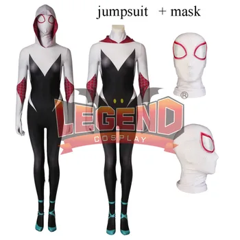 

Spider Gwen Stacy Cosplay Costume Spiderman Zentai Superhero Bodysuit Suit Jumpsuits Spider-Gwen Costume