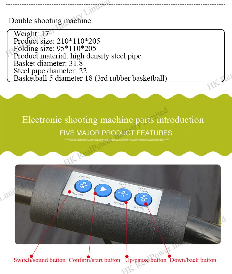 Домашний двойной выстрел Баскетбол Аркадная игра складной стрельба машина с светодиодный электронная система подсчета очков безопасный для детей и взрослых