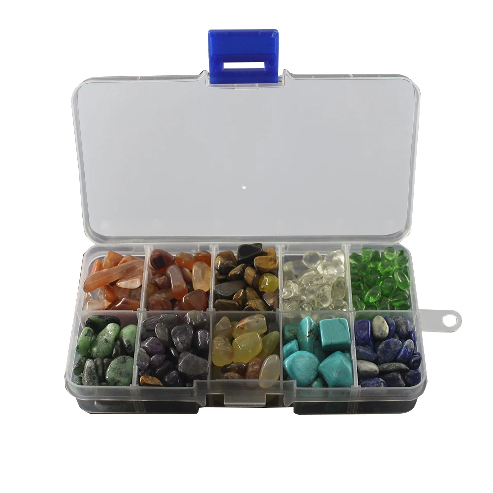 

1 Box Garden Craft Accessories 10 Kinds Landscaping Crystals Gemstone Decorative Stones Flower Vase Yard Ornament Multicolor DIY