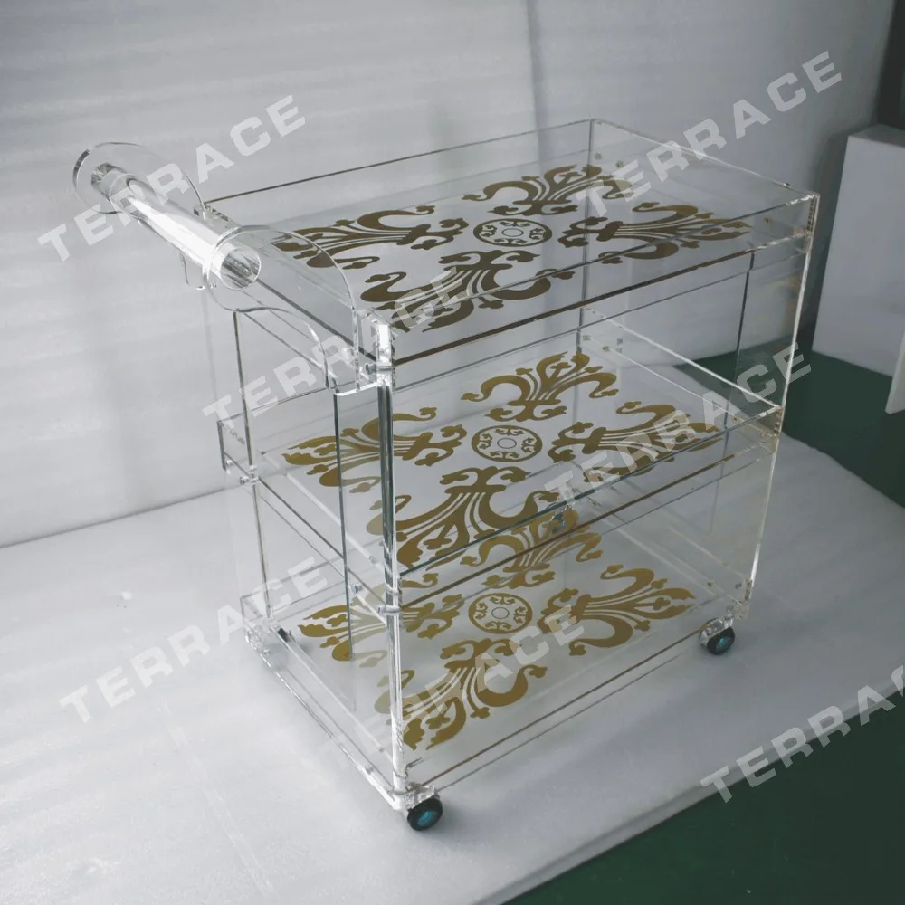 (Free shipping to Kuwait) Rolling clear acrylic food