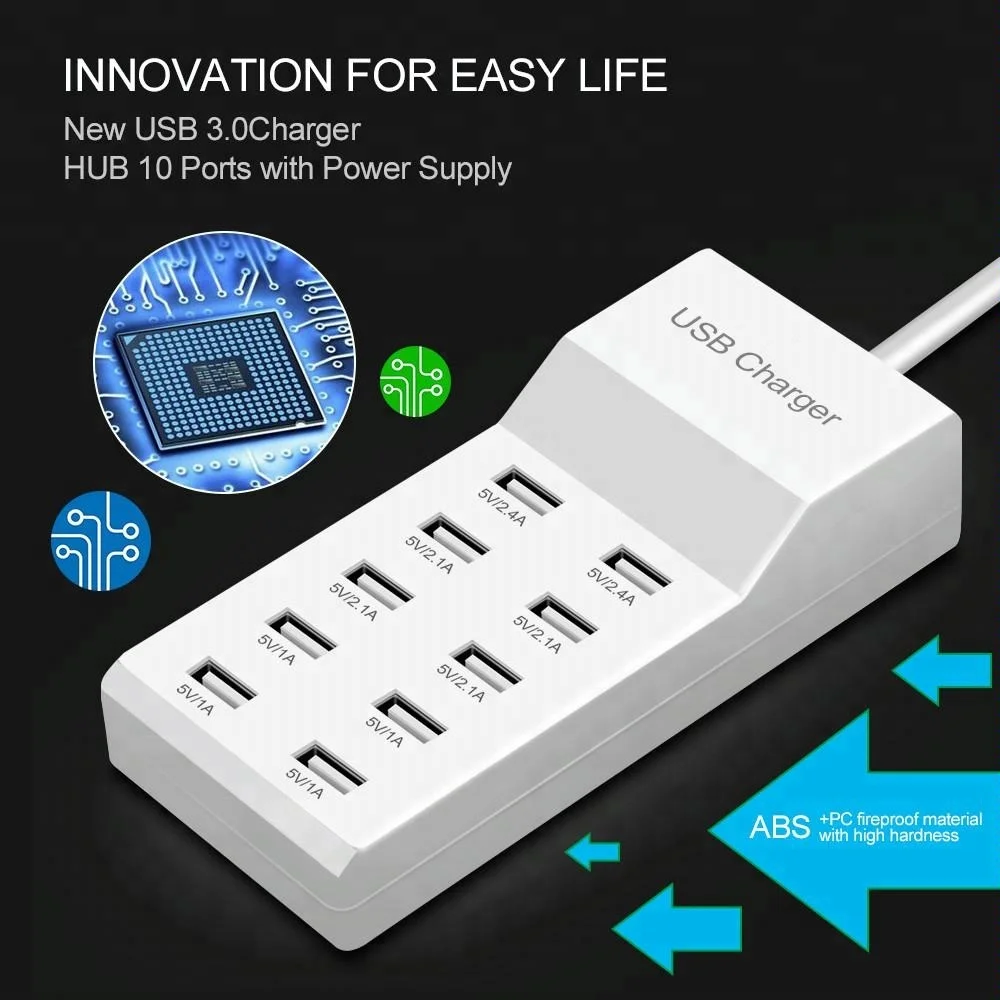 XIN MUM ЕС/штепсельная вилка американского стандарта высокого Скорость 10 Порты 5V usb