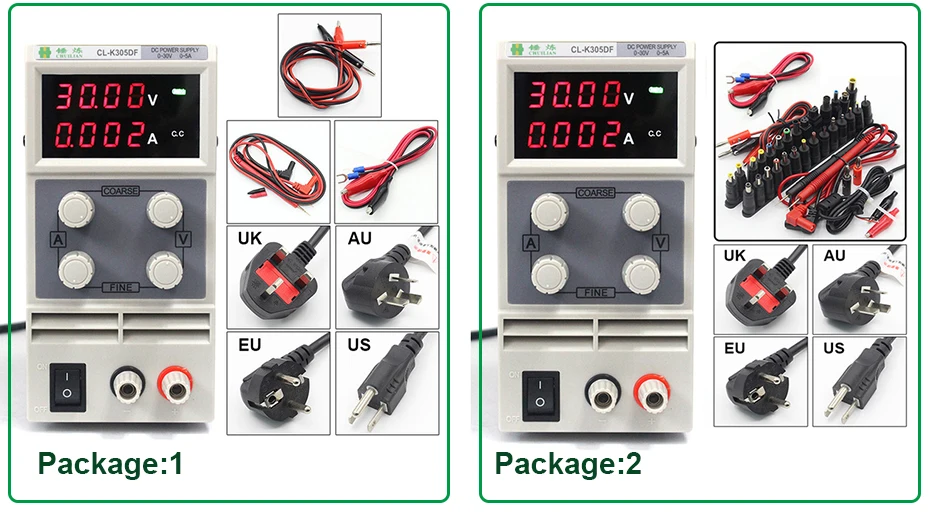 Chuilian CL305DF 4 цифры светодиодный источник питания постоянного тока 0-30 V/0-5A 110 V-230 V 0,1 V/0.001A Цифровой Регулируемый адаптер постоянного тока