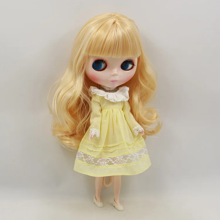 Neo Blythe Doll Vintage Yellow Lace Dress 1