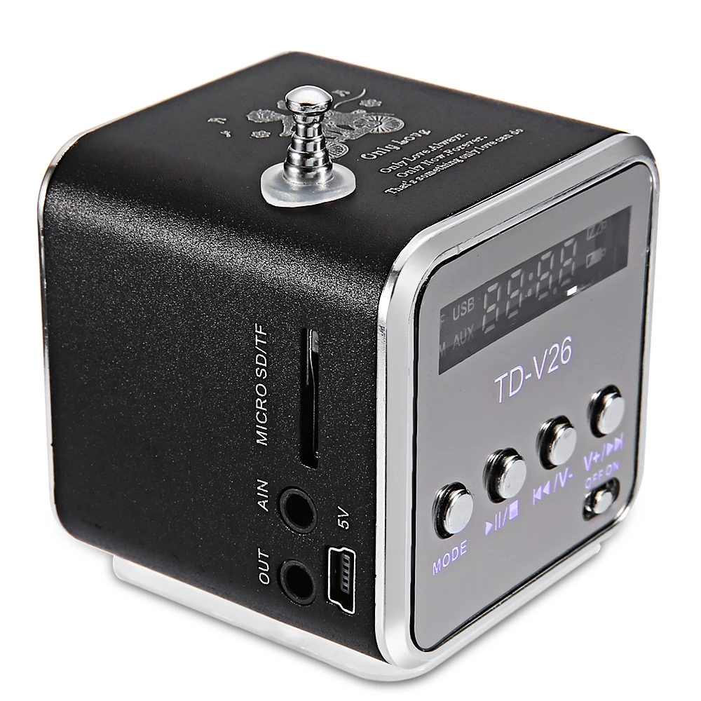 TD-V26 Portable Mini Speakers USB MP3 Audio Music Playing FM Radio Micro SD With Digital LCD Display Speaker Hot Sale | Электроника