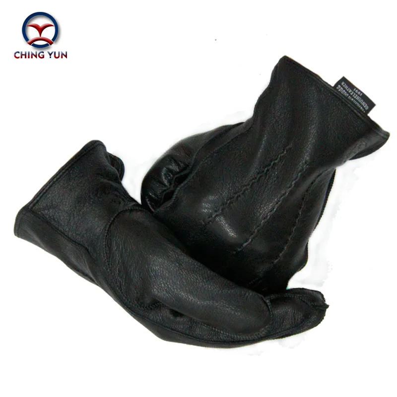 Preise Winter mann deer haut lederhandschuhe männlichen warme weiche männer armmanschette schwarz männer fäustlinge imitate kaninchenfell 70% wolle lining 01