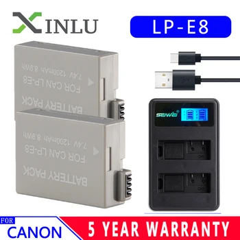 

LPE8 LP-E8 LP E8 1200mAh Digital Camera Battery + USB Charger for Canon EOS 550D 600D 650D 700D X4 X5 X6i X7i T2i Batteries Set