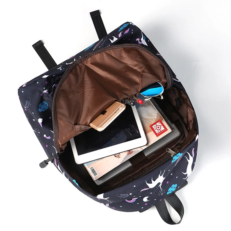 Женский рюкзак для ноутбука, женский модный Маленький милый рюкзак с принтом единорога, школьные сумки для девочек-подростков, рюкзак для путешествий