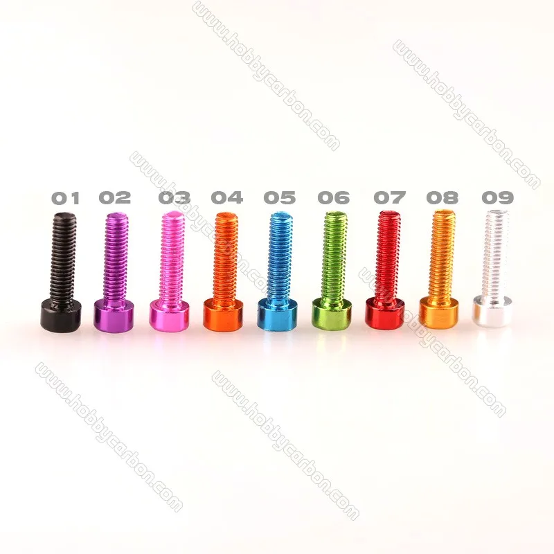 

100pcs M3X6mm 7075T6 Aluminum Alloy Hexagon Socket cap Head Screw Anodized colorful Hex Bolt screws