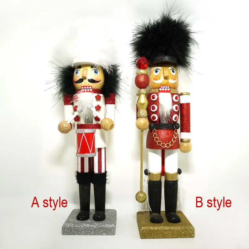

HT103 Movable doll puppets 36CM fine shiny feather hat marching band Nutcracker Action & Toy children Christmas birthday gift