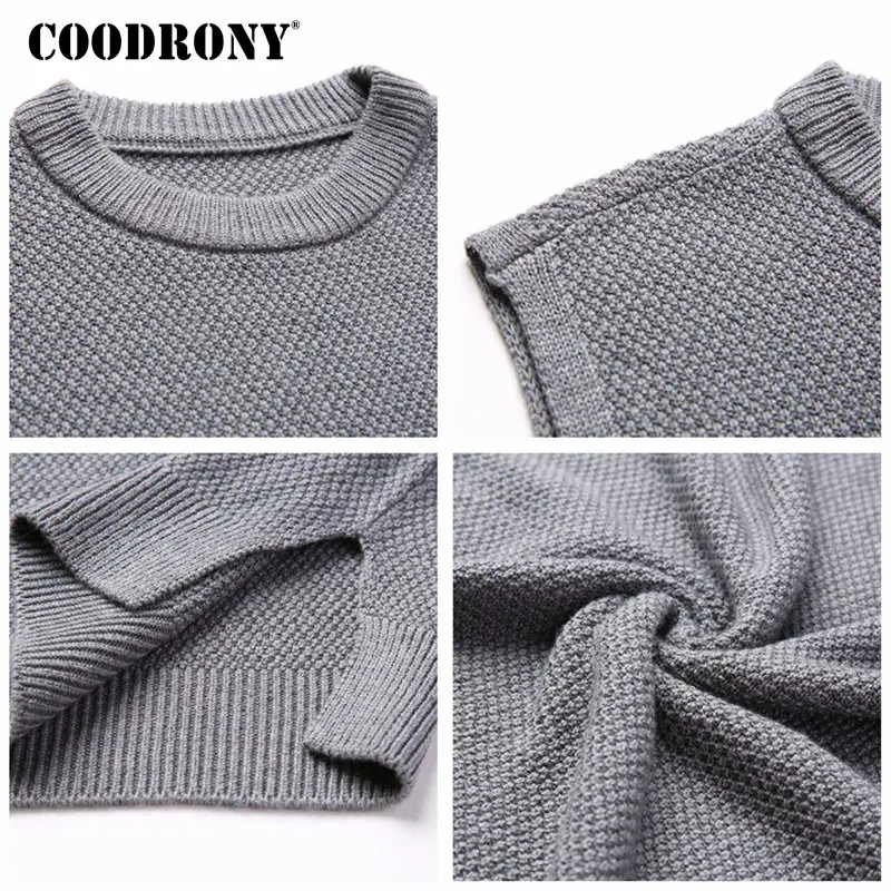 COODRONY Maglione Degli Uomini Vestiti 2018 Autunno Inverno Nuovi Arrivi di Stile di Gusto Squisito O-Neck Senza Maniche Della Maglia di Cachemire Degli Uomini di Lana Maglie e Maglioni 8261