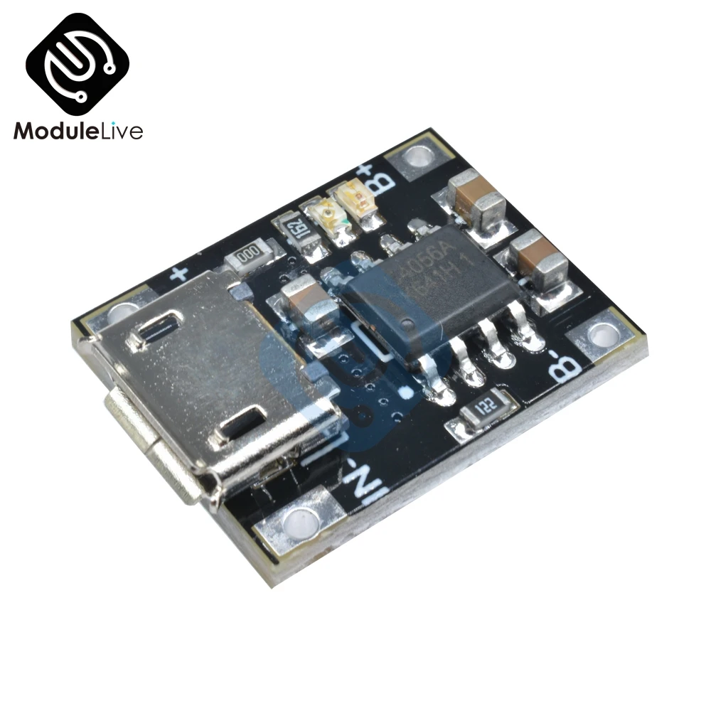 

5PCS Single Lithium Battery Charger Charging Module 1A 5V-6V 4.2V TC4056 Micro USB Power Supply Board Replace TP4056