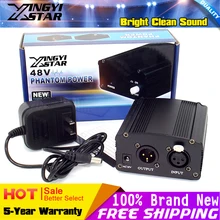 Free Shipping Professional 48V DC Phantom Power Supply For Condenser Mic Vocal Broadcasting Studio Recording Computer