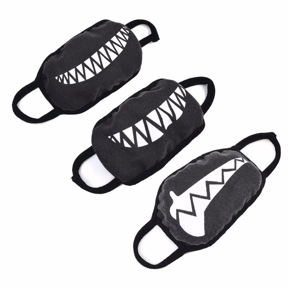 Buy Cartoon Funny Teeth Black Cotton Black Mouth Mask Unisex Half Face Mask