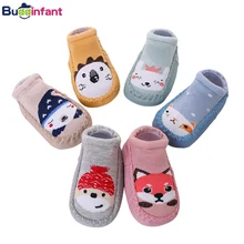 Baby jungen socken baumwolle warme boden socke mit gummi sohlen kleinkind schuh socken infant mädchen hause hausschuhe neugeborenen baby schuhe schuhe