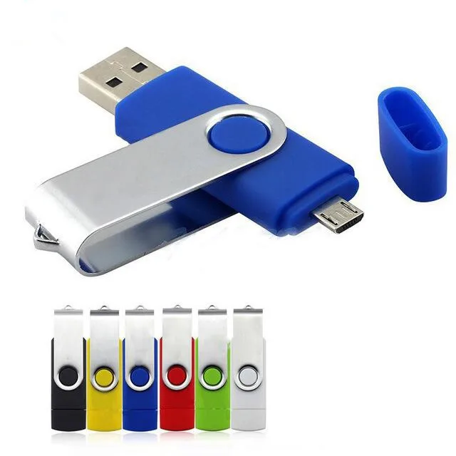 

OTG USB Flash Drives Swivel External USB 2.0 Pen drive 128GB 64GB 32GB 16GB 8GB 4GB high speed Pendrives Creative pendrive