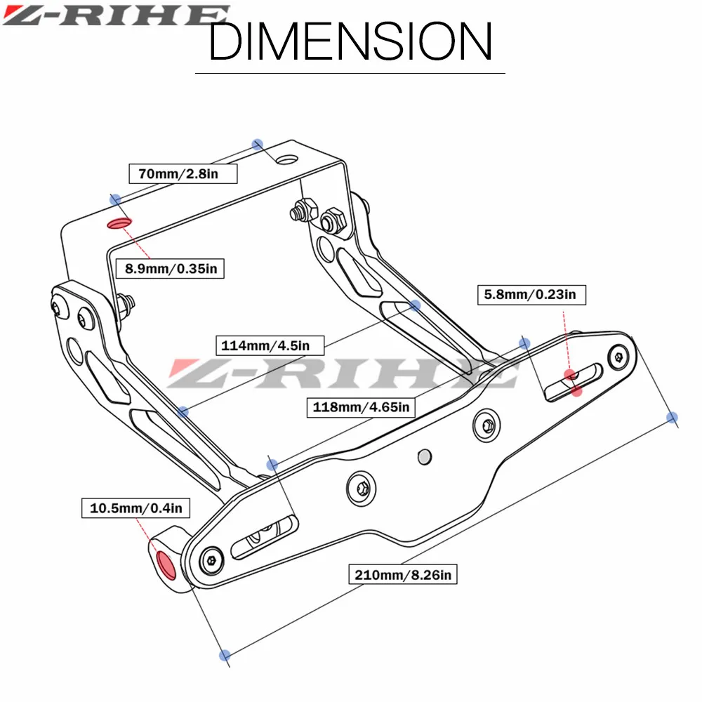 Мотоцикл с ЧПУ Алюминиевый Кронштейн номерного знака держатель номерного знака Рамка номерного знака для honda yamaha Kawasaki z750 Suzuki KTM