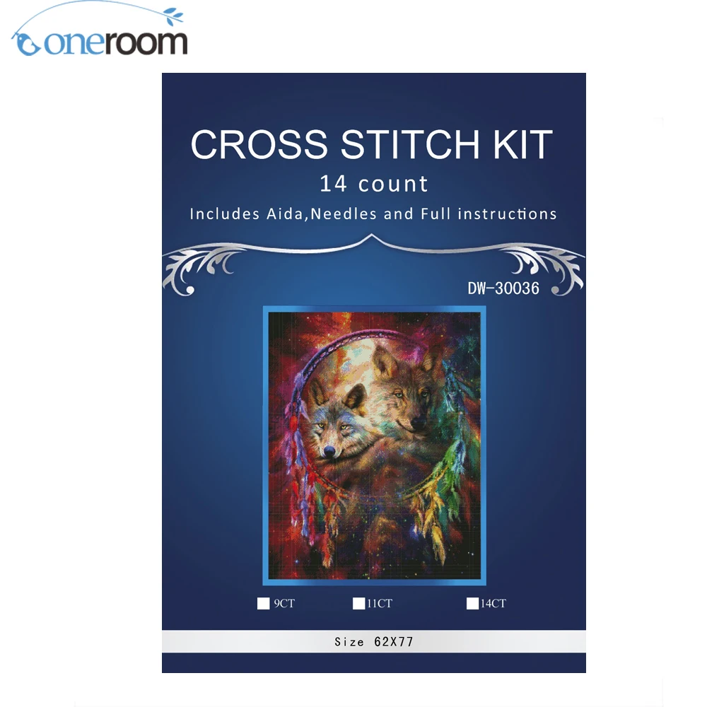 

Wolves DW-30036 Counted Cross stitch DIY 14CT similar DMC Cross Stitch,Sets For Embroidery Kits Counted Cross-Stitching