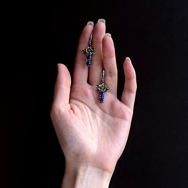 DreamCarnival-pendientes colgantes de circonia azul para mujer, aretes, Zirconia, circonita, zirconita, diseño floral, aniversario, fiesta, 1989 DreamCarnival-pendientes colgantes de circonia azul para mujer, aretes, Zirconia, circonita, zirconita, diseño floral, aniversario, fiesta, 1989