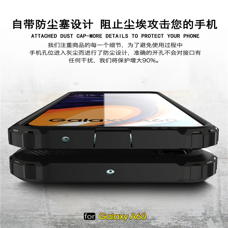 sFor Samsung Galaxy A60 Case SM-A606 Shockproof Armor Rubber Phone Case For Samsung Galaxy A60 Back Cover For Samsung A60 Case