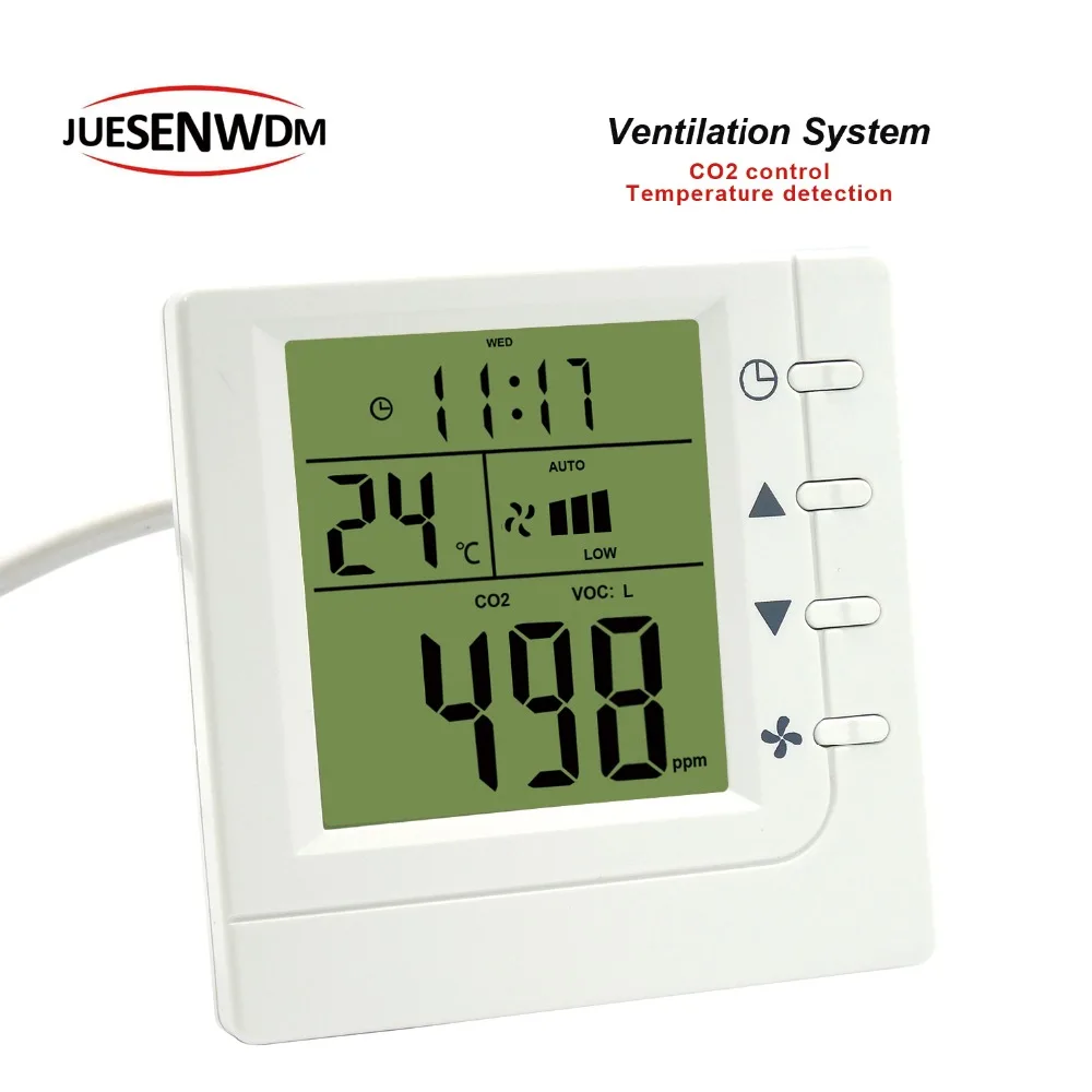 RS485 air quality monitoring instruments CO2 air controller adjustment ppm value for Three-speed ventilator