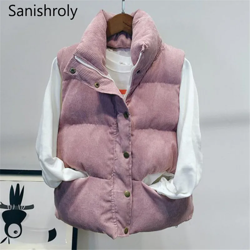 Женский жилет без рукавов Sanishroly теплый толстый хлопковый вельветовый верхняя