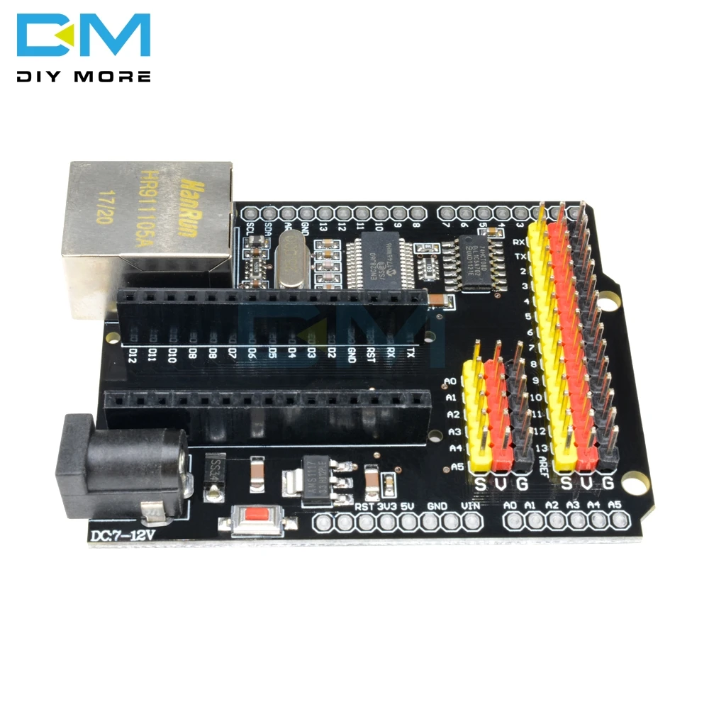 Плата расширения для модуля ENC28J60 Ethernet V2.0 2 0 NANO UNO R3 Duemilanove Leonardo MEGA совместимая с