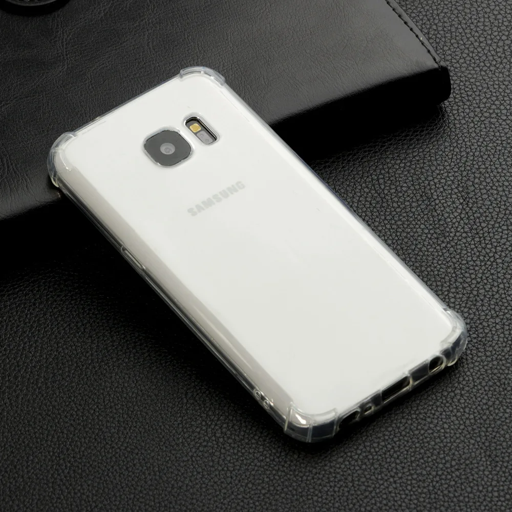 High quality transparent reinforced Anti-falling Soft Silicone phone case For Samsung Galaxy S7 coque funda etui cover cases |