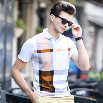 

Free shipping summer mens Elegant mix cotton Print T shirt short-sleeve men's casual tops clothings ZZ97192