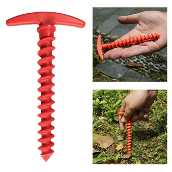 

5pcs plastic screw spiral Sports accessories hiking camping tent peg Nails peg trip Tent Travel nail Kit
