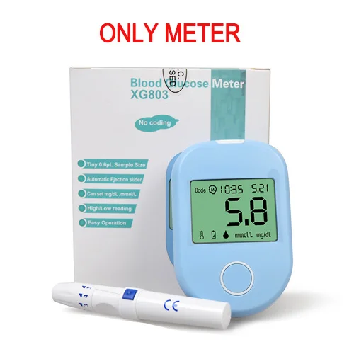 ELERA измеритель уровня глюкозы в крови монитор уровня сахара в крови монитор глюкометра диабетические тестовые полоски Lancets - Цвет: only meter