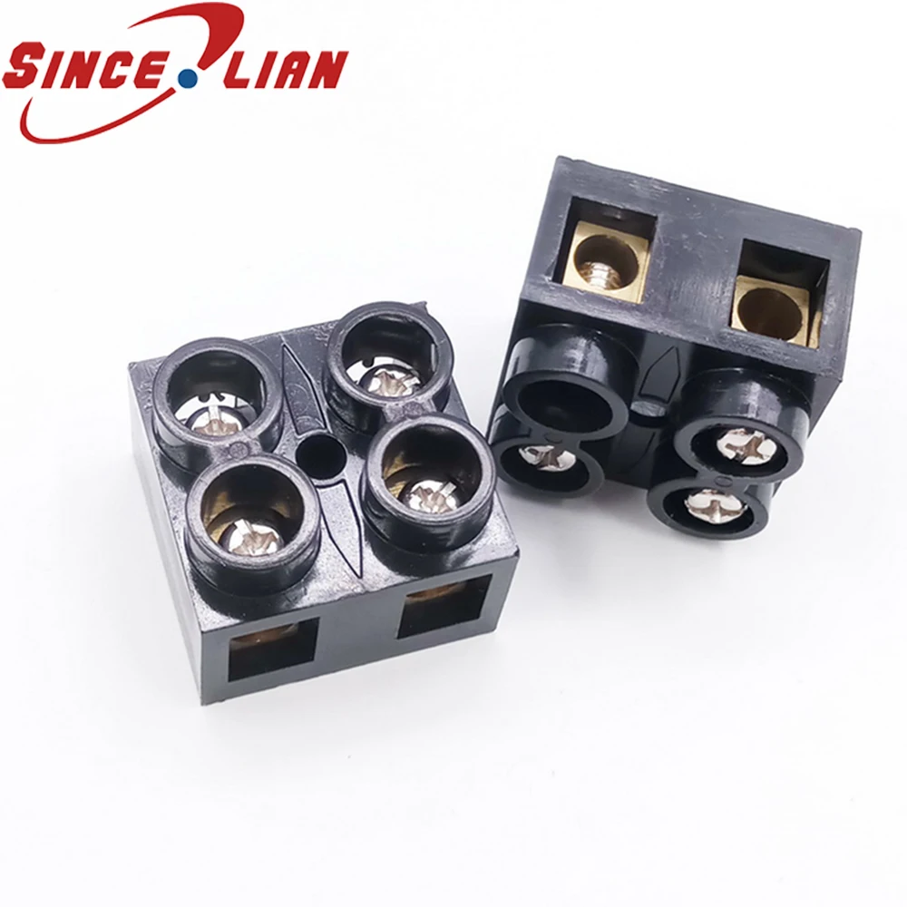 

10 pcs/lot Copper and aluminum 10 square Terminal Wire Connector Panel Mount Fixed Barrier Column Brass Terminal Block 60A