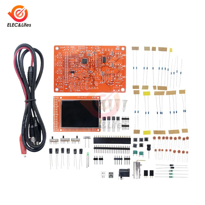 Мини-портативный цифровой осциллограф DIY Kit ARM Cortex-M3 12 бит TFT осциллограф 10:1 зонд тестовый зажим DIY акриловый чехол - Цвет: DIY Kit