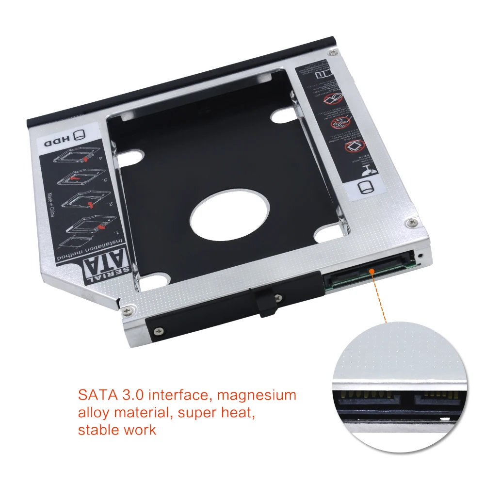 Tishricалюминий 12 7 мм 2 й HDD Caddy SATA 3 0 5 &quotSSD корпус Optibay для Lenovo ThinkPad T510 T520 T530 T420|Корпус