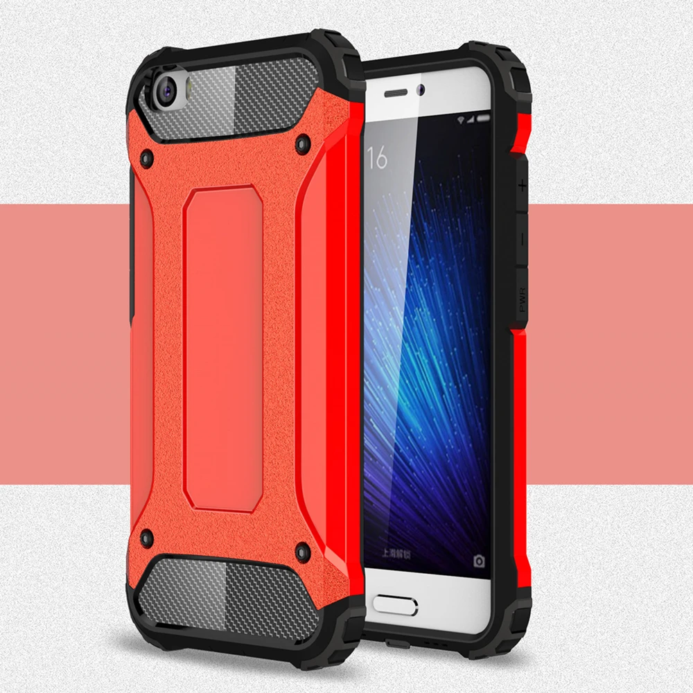 Чехол для Xiaomi Mi 5, защитный чехол из силиконовой резины, Жесткий Чехол для задней панели телефона для Xiaomi Mi 5, чехол для Xiaomi Mi 5 < - Цвет: Red