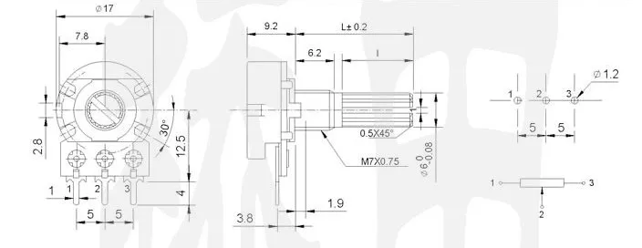 100 шт./лот Новинка WH148 B1K B2K B5K B10K B20K B50K B100K B250K B500K B1M 3pin 15 мм 1 K, 2K 5K 10K 20K 50K 100K 250K 500K 1 м