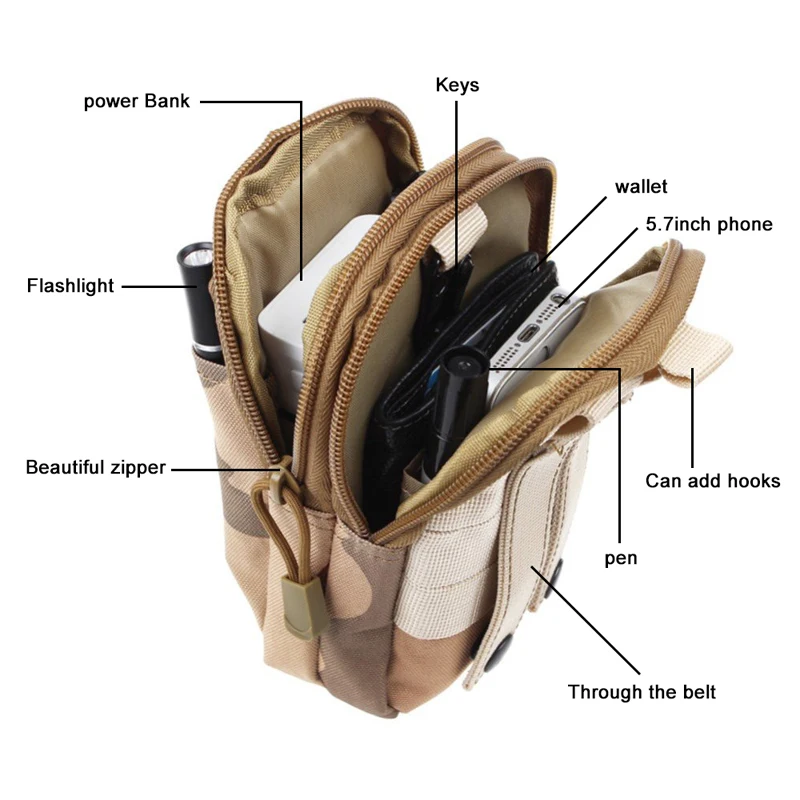 Тактический Molle Чехол Военная Мужская сумка с поясом на бедра и талию маленький карман для бега сумка для путешествий походные сумки чехол для телефона