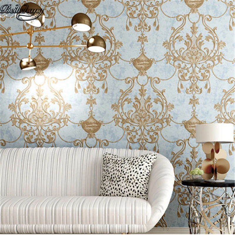 beibehang Retro non woven wallpaper ultra three dimensional European