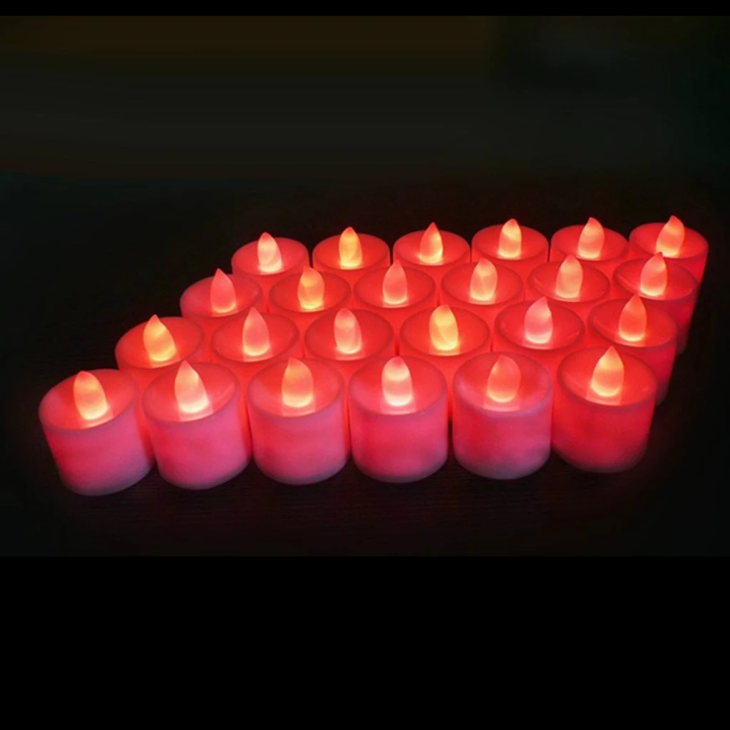 24Pcs Candles LED Tea Light Flameless Flickering Party With Remote Control