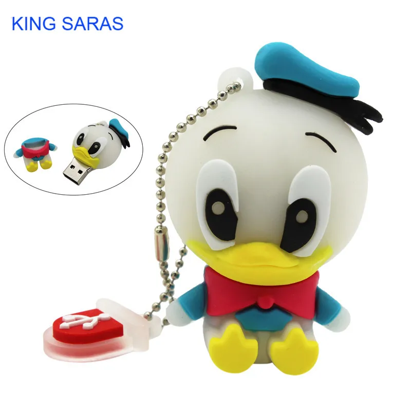 KING SARAS мультфильм usb 2,0 животное мини-утка стиль 4 ГБ 8 ГБ 16 ГБ 32 Гб флешки, usb флеш-карта накопитель креативный usb флешка 64 ГБ