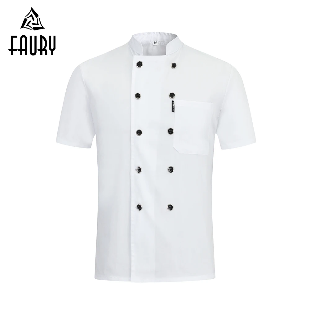 

Short Sleeve Mesh Breathable Chef Jackets Kitchen Restaurant Uniform Cafe Food Service Cook Barber Shop Unisex Work Clothes