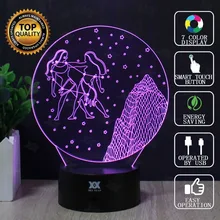 Gemini 3D лампа 12 созвездий светодиодный декоративный Настольный светильник USB необычный ночной Светильник детский подарок Хуэй Юань бренд