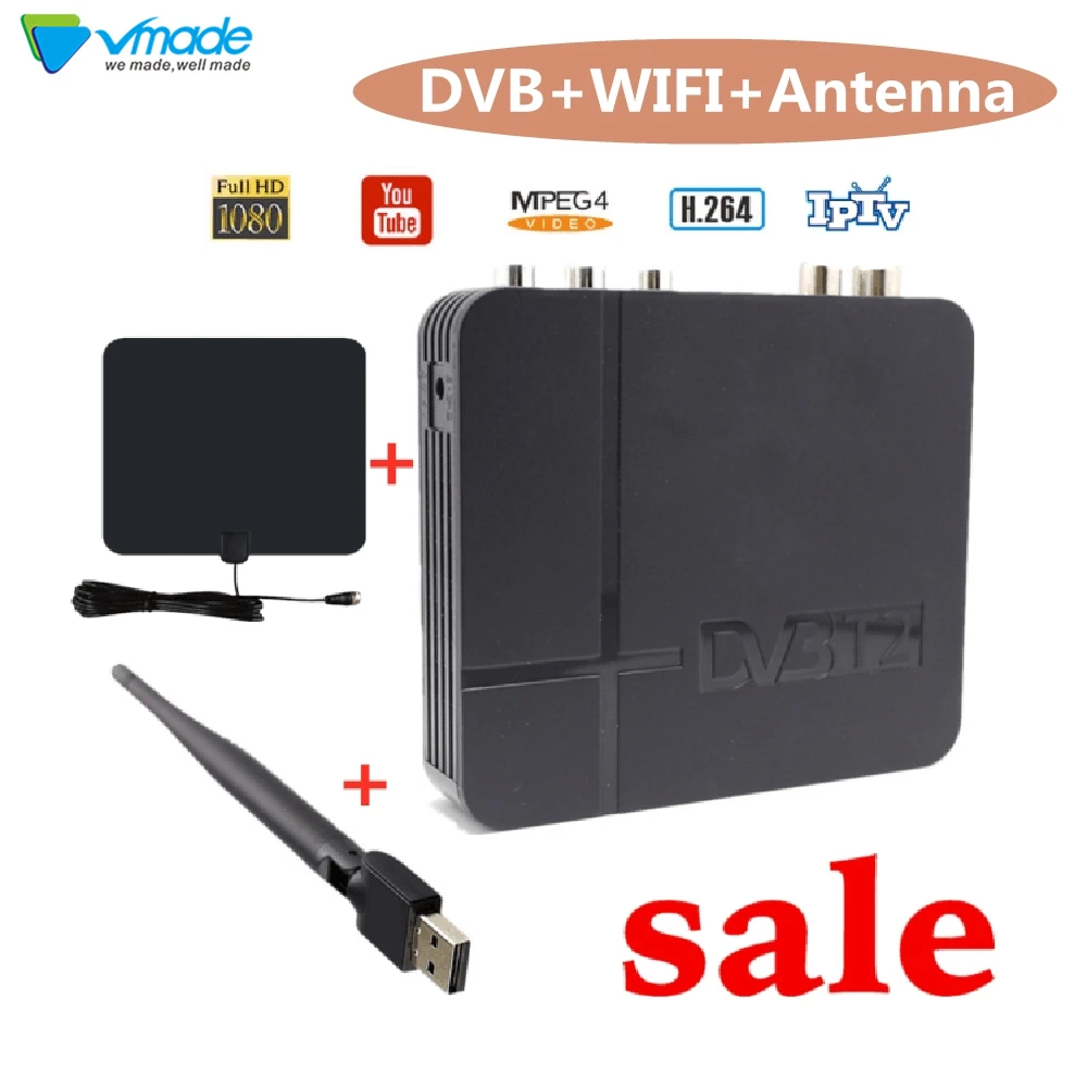 Full hd digital tv receiver DVB T2 Terrestrial receiver video errestrial tv receiver dvb t2 set top box versus wifi tv antenna