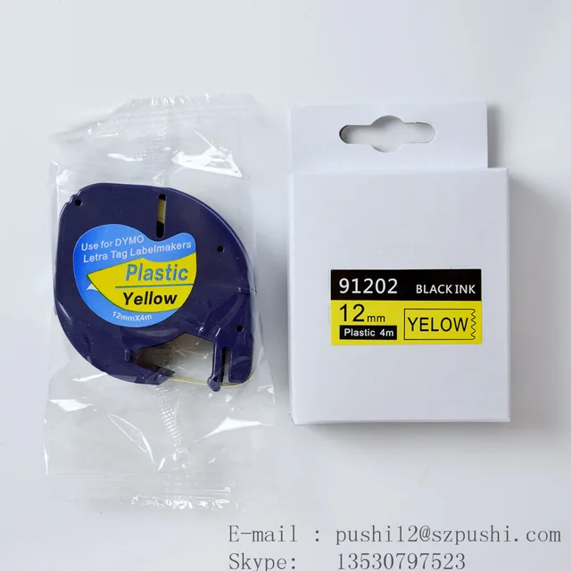 Cheap Dymo plastic LT label tape 91202 DYMO LetraTag Label Tape DYMO label printer 12mm*4m black on yellow Cheap Dymo plastic LT label tape 91202 DYMO LetraTag Label Tape DYMO label printer 12mm*4m black on yellow