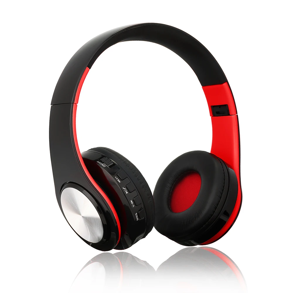 

Bluetooth Headphones with Microphone Wireless Foldable Stereo Music Headsets TF Card MP3 FM Radio 3.5mm Wired Earphone