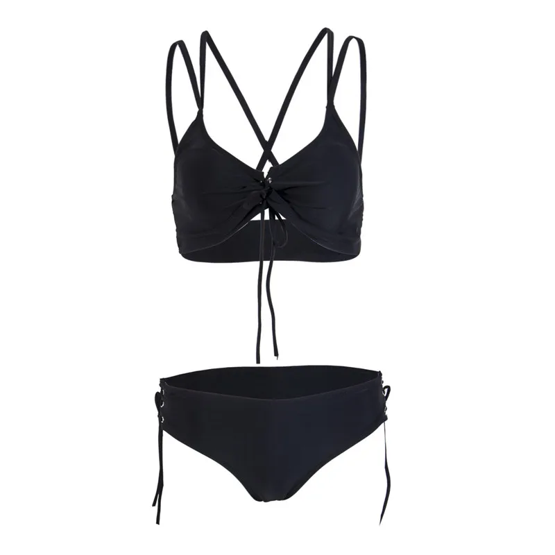 New Black Two Pieces Sling Swimwear Swimsuit Bathing Suit Women Sexy ...