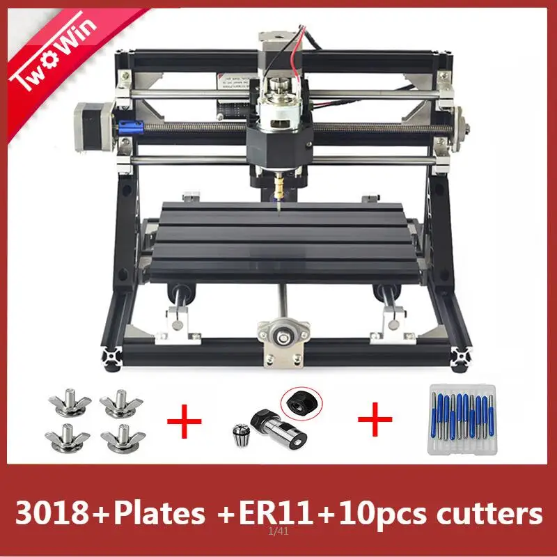 Новинка 3018 с ER11 Diy мини лазерный гравировальный станок с чпу наборы 3 оси акрил Pcb ПВХ фрезерный станок древесины маршрутизатор GRBL управления - Цвет: No Laser